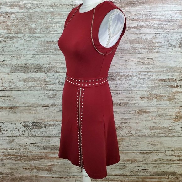 MICHAEL MICHAEL KORS Dark Brandy Ponte Stud Dress - Picture 6 of 8